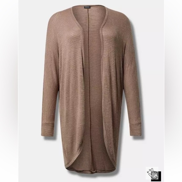 NWT Torrid Hacci cocoon light weight sweater cardigan 5 5X Deep Taupe - Picture 3 of 6